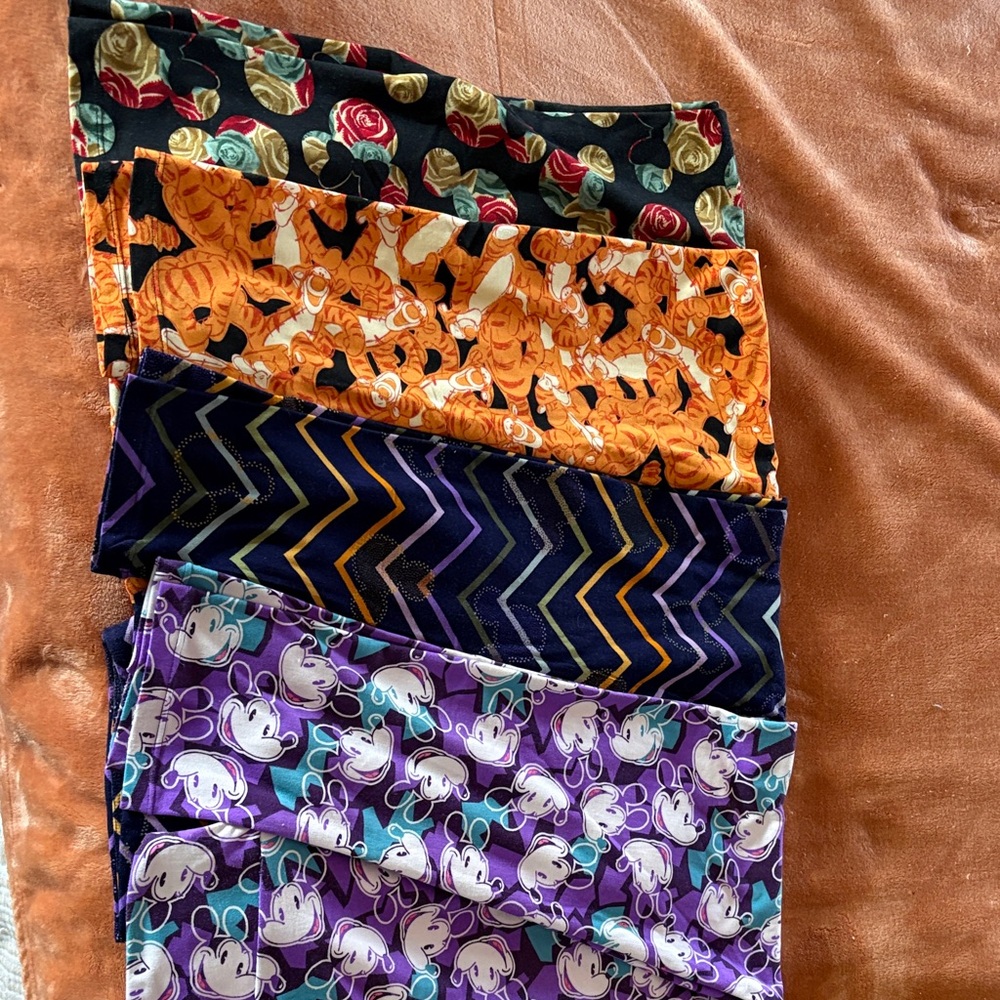 Disney Leggings Set — Purple, Black, Orange, Teal